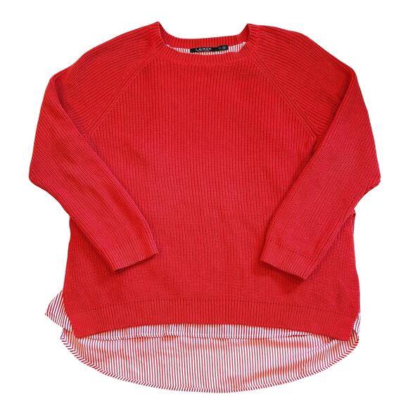 Lauren Ralph Lauren Sweater Womens Size 2XL Pink Layered Knit Crew Neck Pullover - Picture 1 of 9